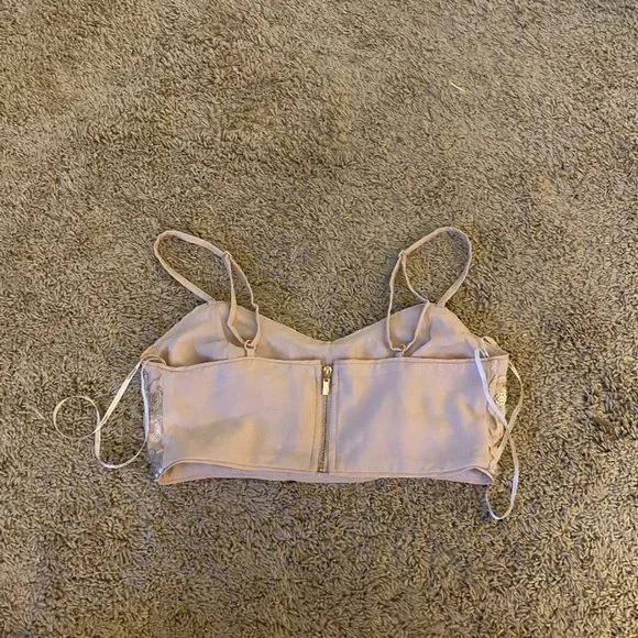 Girly Light Pink/Silver Crop Top - Picture 2 of 2